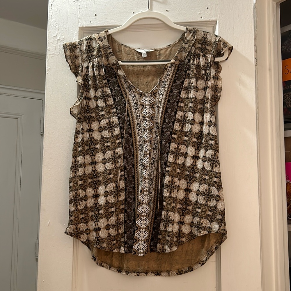 Lucky Brand Brown Patterned Top
